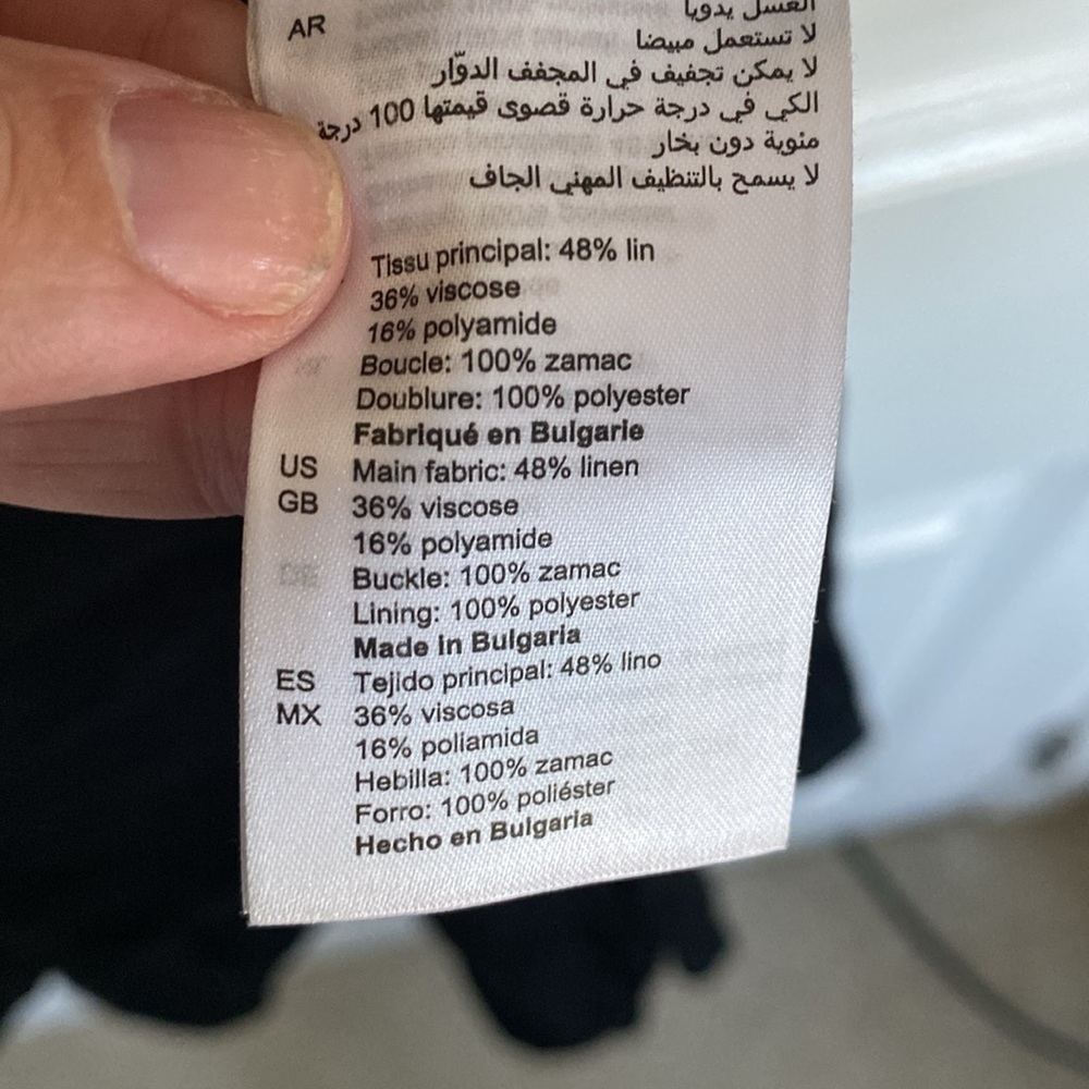 sandro Paris Ronald Gathered Linen Blend Mini Dress size FR38 (US 4/6) - Black - Picture 9 of 11